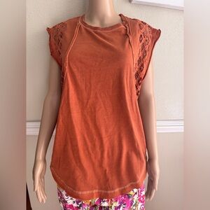Women's Orange Sleeveless Top